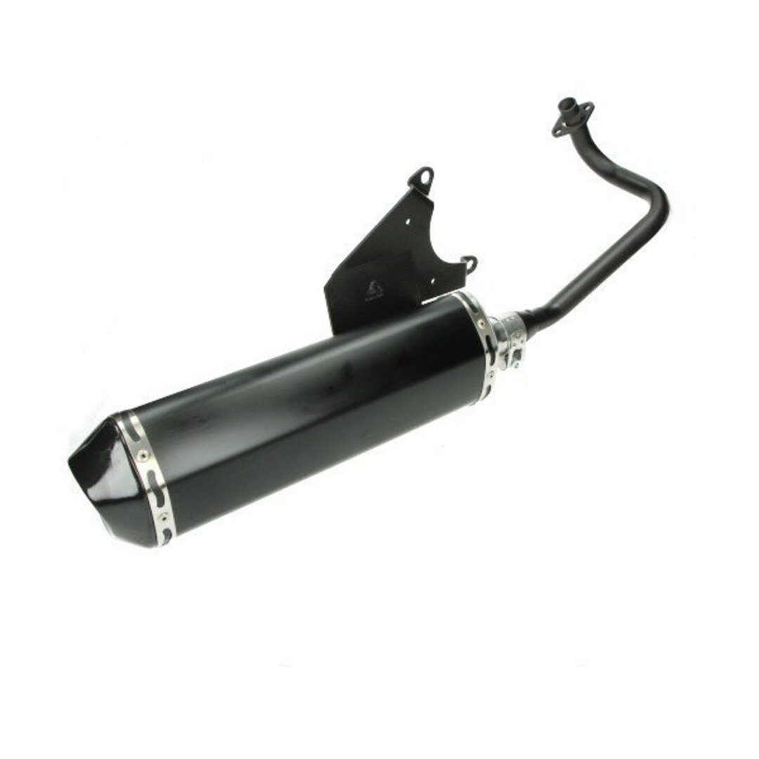 uitlaat cpl ovaal (made in EU) (model akrapovic) euro-2 lx4t2v/prima/sprint zwart/zwart