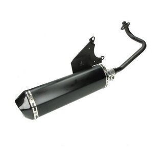 uitlaat cpl ovaal (made in EU) (model akrapovic) euro-2 lx4t2v/prima/sprint zwart/zwart