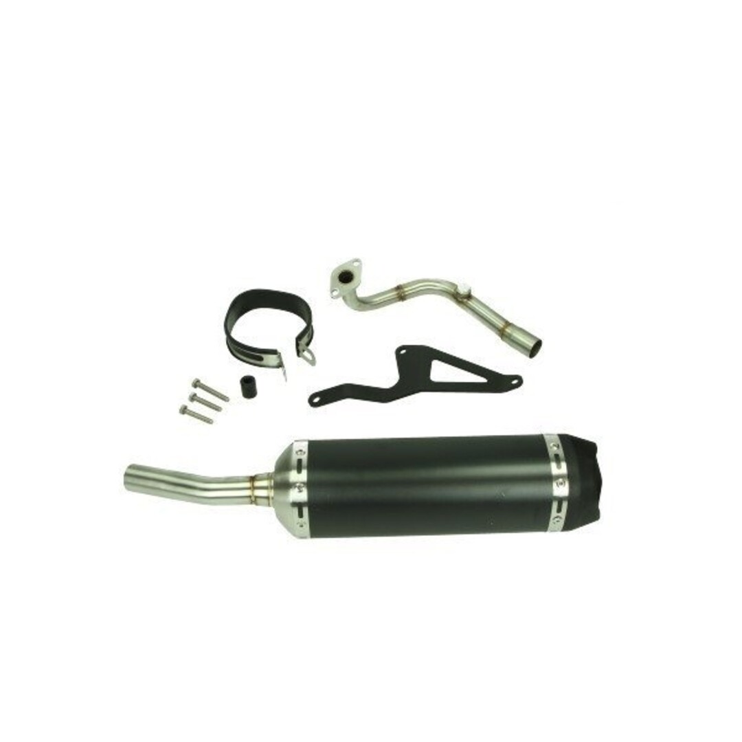 Zwarte Bullet Racing uitlaat Euro-4/5 voor AGM VX50, BTC Felice, China LX/Napoli, GTS Toscana, La Souris Sourini en GY6 scooters