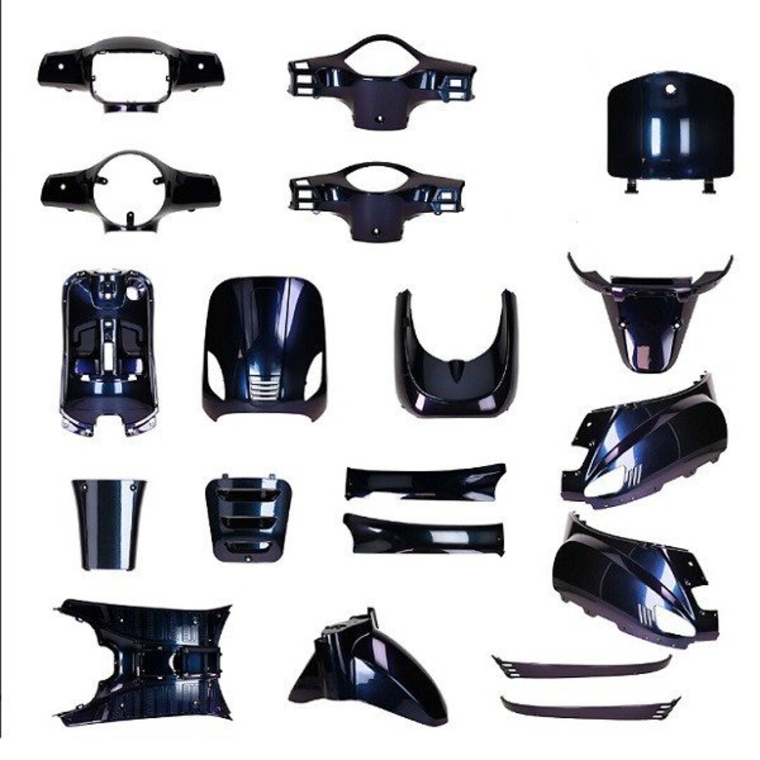 China Lx Cameleon plaatwerkset 19-delig glans – met ronde & vierkante koplamp – geschikt voor China LX/Napoli/AGM VX50/VX50s (look-a-like Vespa)