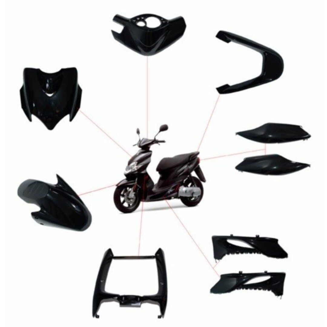 Yamaha kappenset jog zwart metallic DMP 9-delig - Default