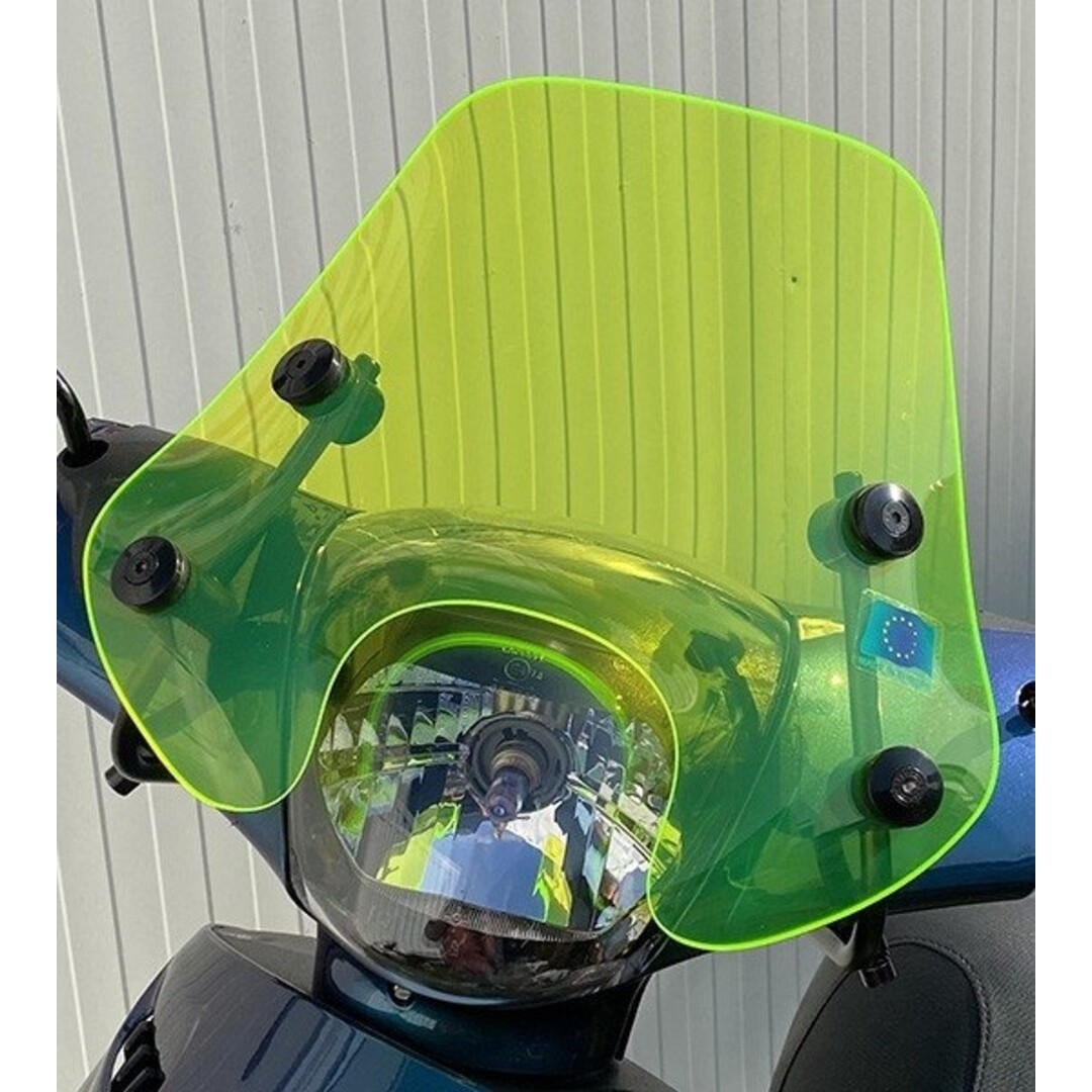 Piaggio windscherm + bev. set laag (Made in EU) fluor groen zip2000 30cm
