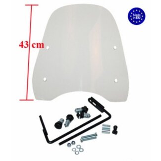 windscherm + bev. set hoog (made in EU) 43 cm bao/livorno/roma/speedy/v-clic helder