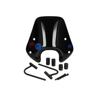 Piaggio windscherm + bev. set laag 30cm (made in EU) zwart glans zip2000
