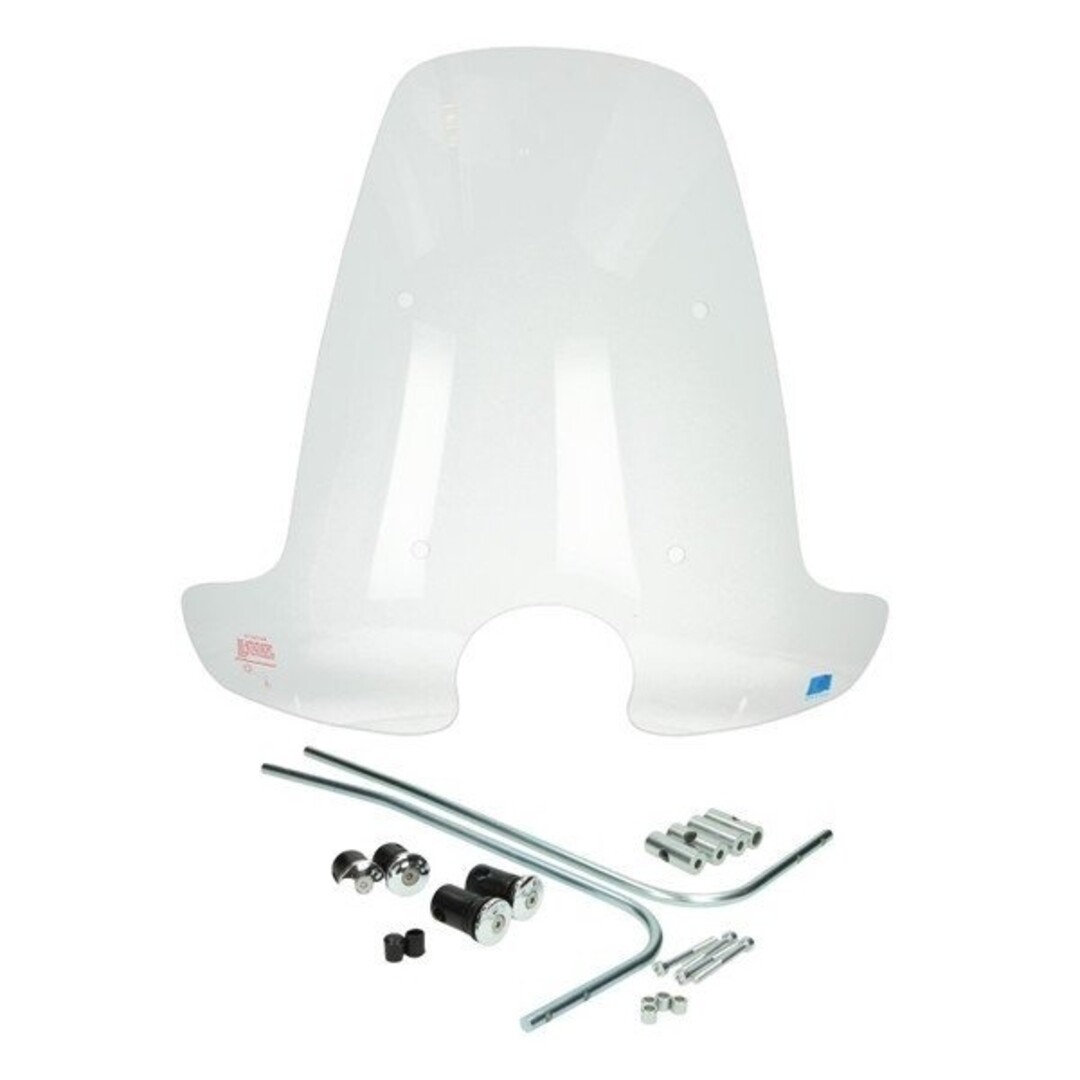 Regia windscherm hoog 65cm met bevestigingsset – mod. orig, helder GS acril, past op Peugeot Django