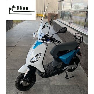 windscherm + bev. set hoog (made in EU) piaggio one piaggio1 (one) helder