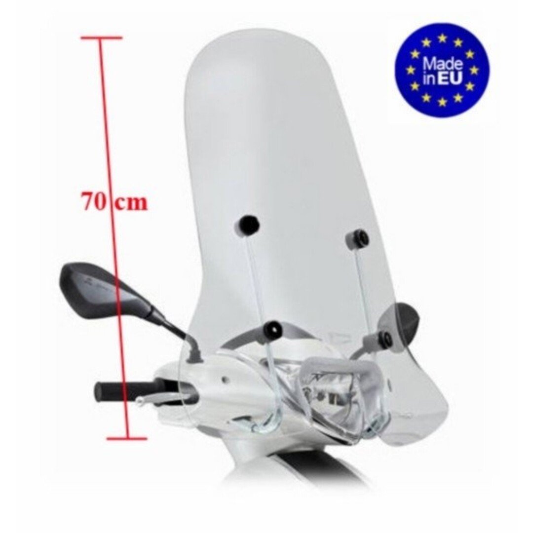 Windscherm Regia hoog model origineel helder met bevestigingsset voor Piaggio Fly New 2012 – Made in EU met UV-bescherming