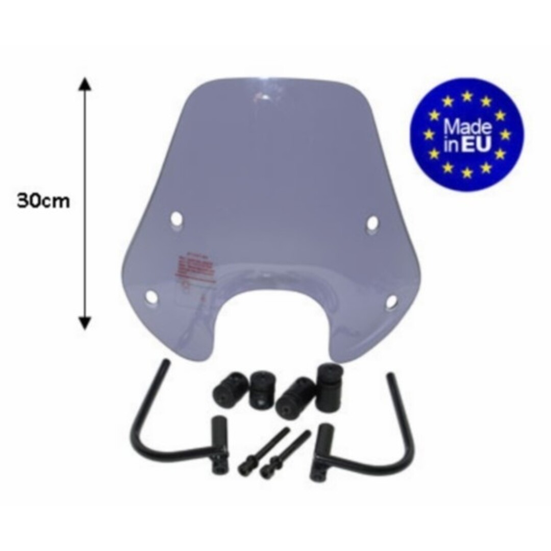 Piaggio windscherm laag + bev. set (made in EU) mod. orig zip2000 30cm smoke