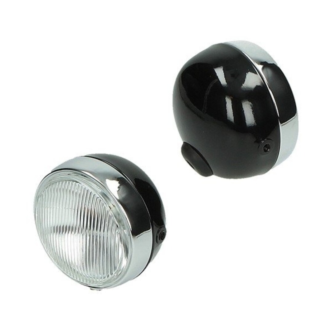 koplamp rond maxi zwart glans DMP