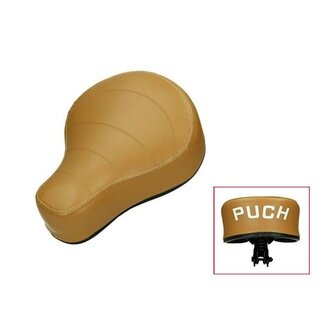 Puch zadel (made in EU) met logo maxi/puch bruin camel