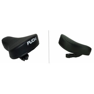 Puch zadel met opdruk plat (made in EU) maxi/puch zwart