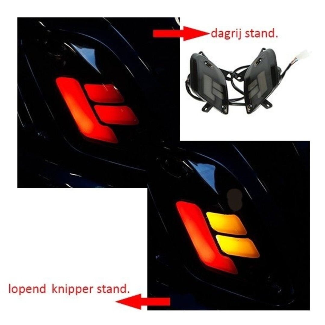 Knipperlichtset DMP LED matrix tube smoke achter – met dagrijverlichting – geschikt voor SYM Fiddle 2 Euro 4