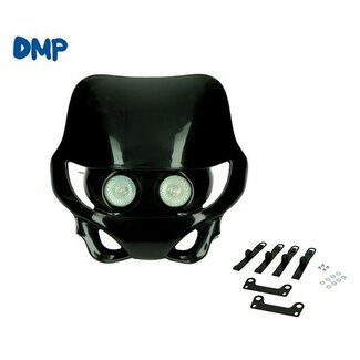 koplamp dubbel + koplampspoiler halogeen otr/sm zwart DMP