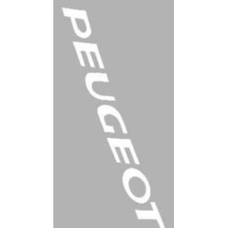 sticker peugeot woord [peugeot] wit 2-delig