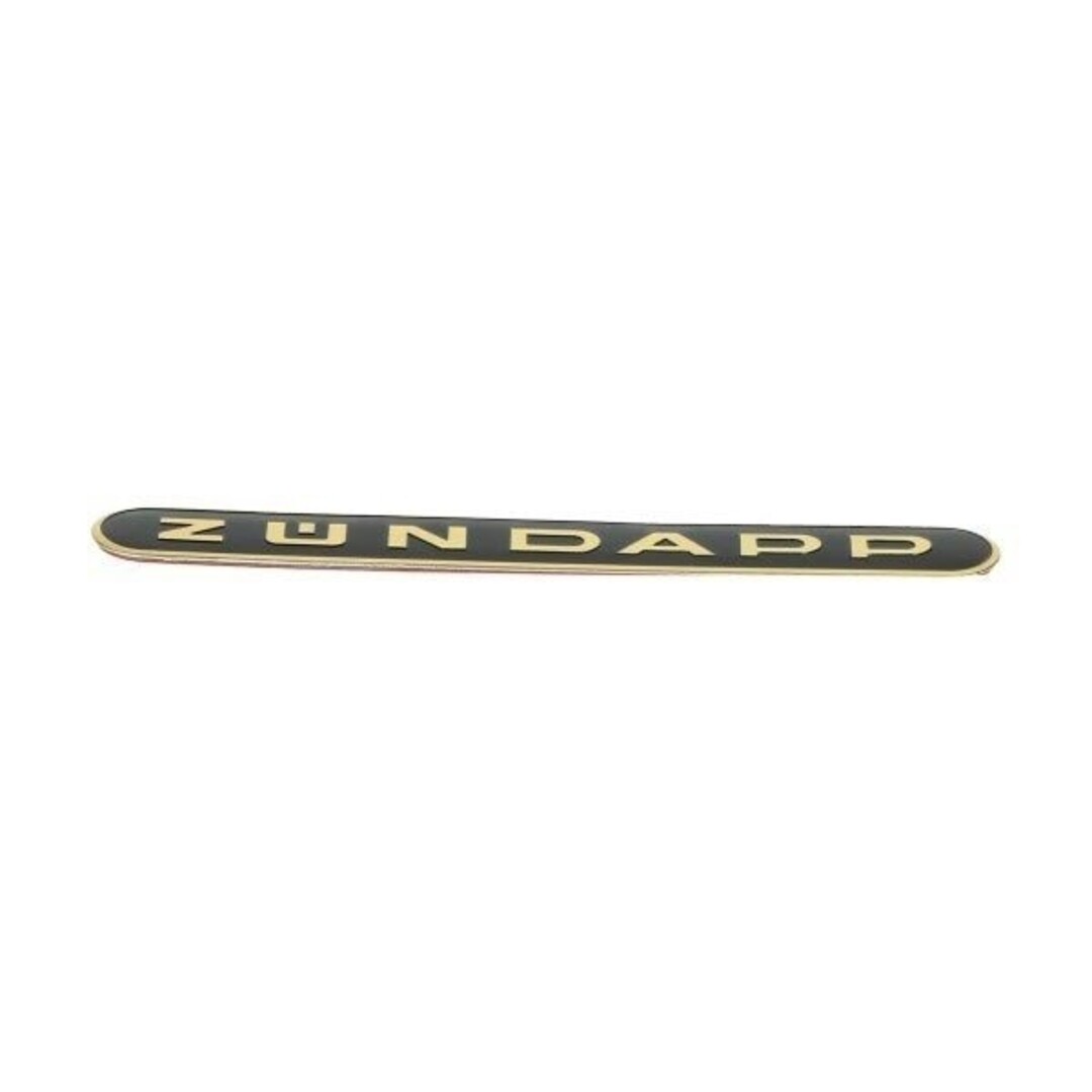 sticker zundapp woord [zundapp] langwerpig zwart/goud metaal