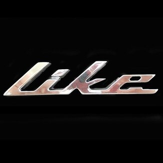 sticker kymco woord [like] new like chroom kymco orig 86202-acc1-e10-t01