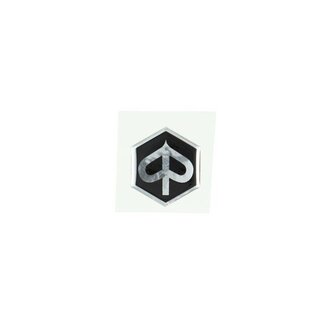 sticker logo voorscherm zwart/chroom zeskant 3d zip2000