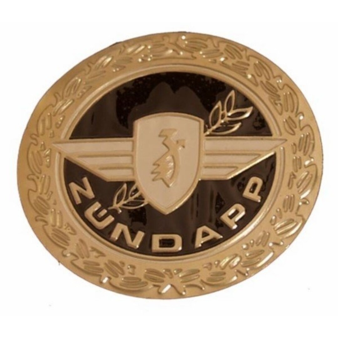 sticker zundapp logo rond zwart/goud z440-20.100f