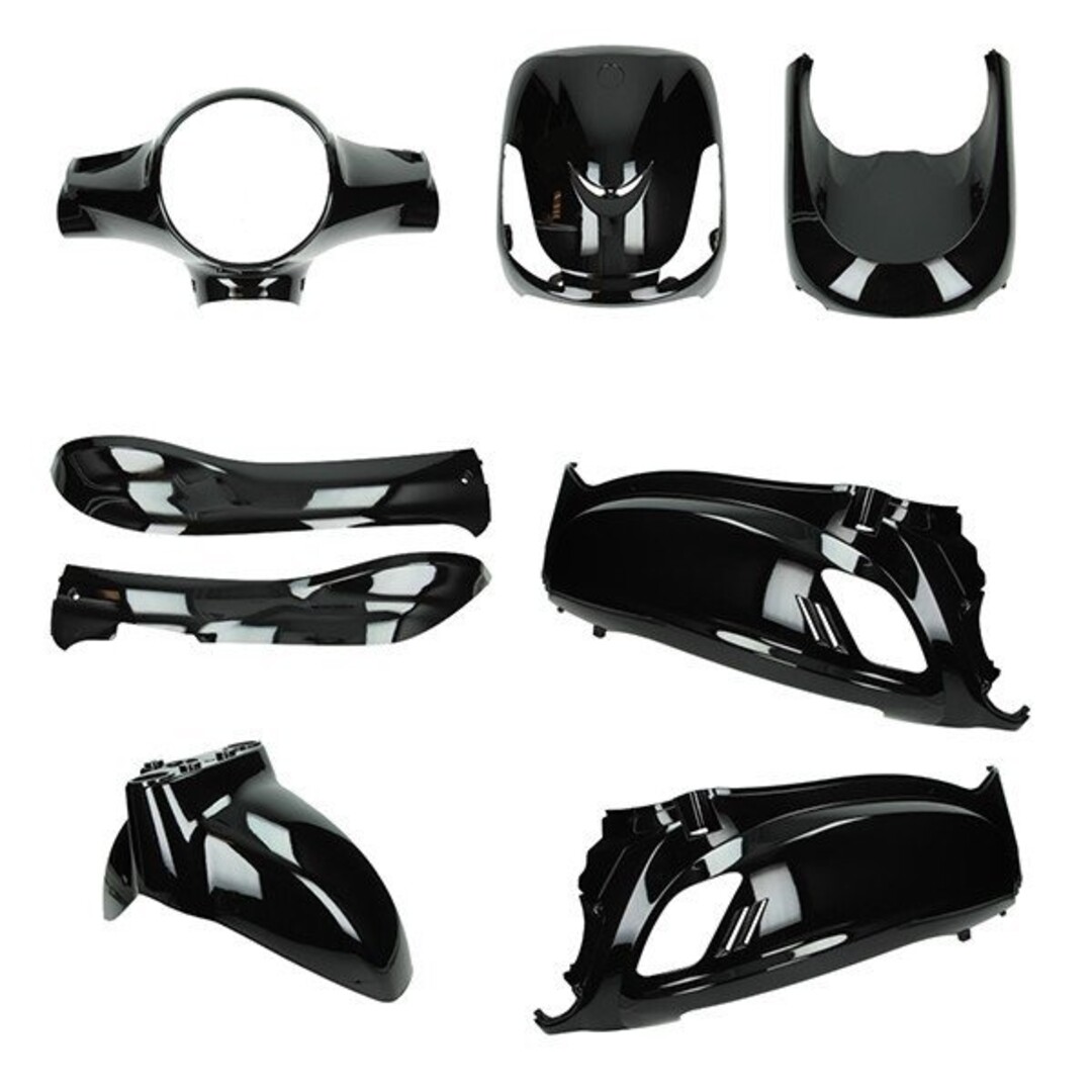 plaatwerkset nieuw model fiddle 2 zwart glans 8-delig