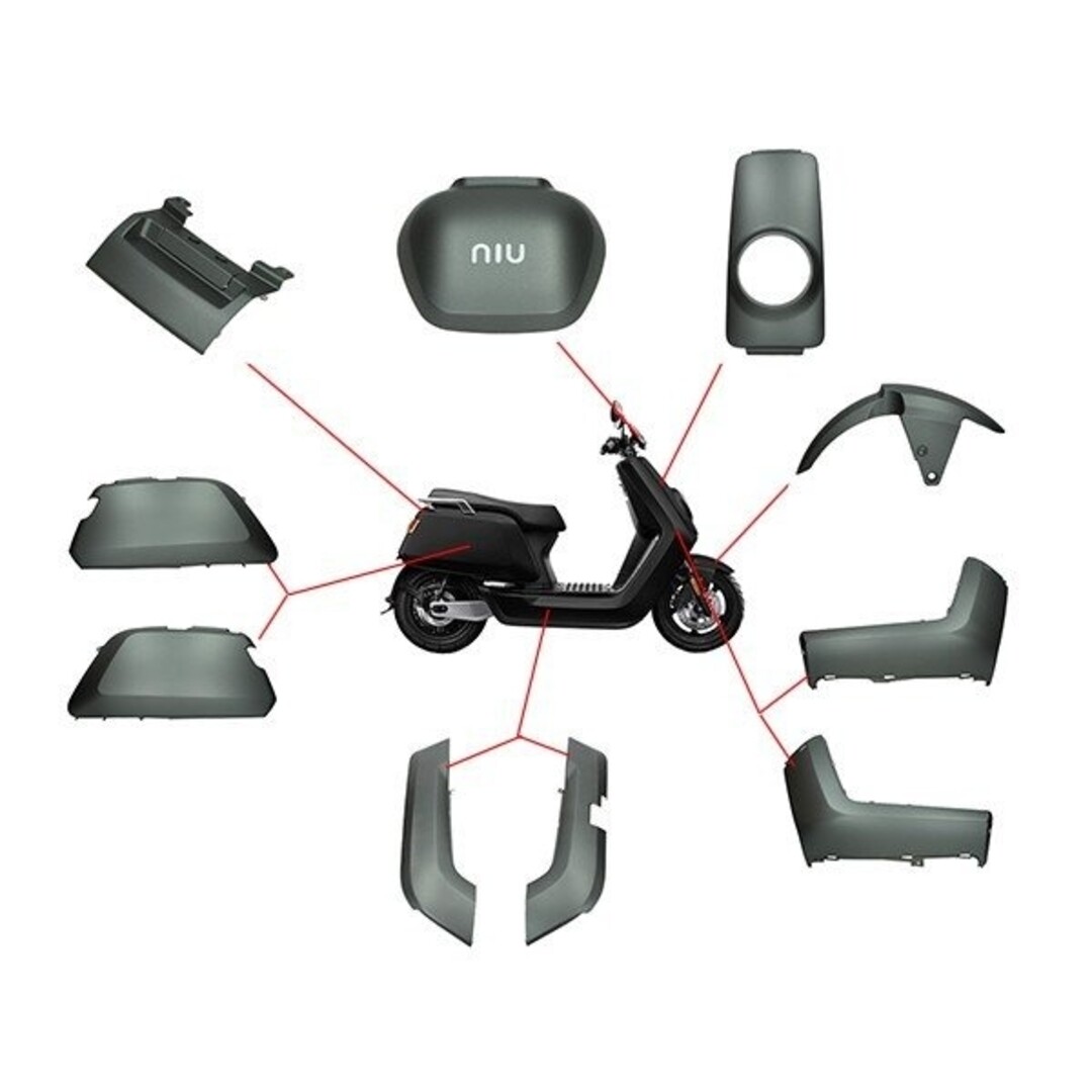 plaatwerkset NIU-N1 titanium DMP 10-delig