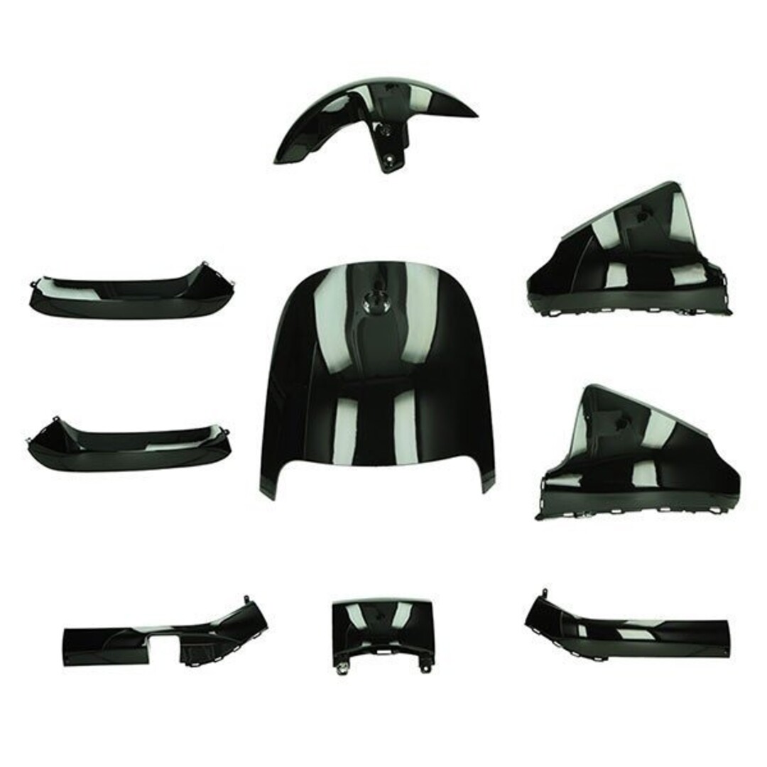 Plaatwerkset 9‑delig glans zwart voor Segway E110 en E125 scooters – complete styling‑upgrade