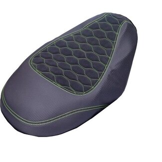 Piaggio buddydek (made in EU) Designo Alcantara zwart/fluor geel (sticksels) zip2000