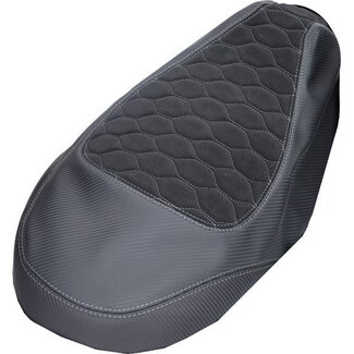 Piaggio buddydek (made in EU) Designo Alcantara  zwart/zwart zip2000