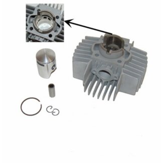 Puch DMP cilinder 38mm 6-poort aluminium voor Puch Maxi