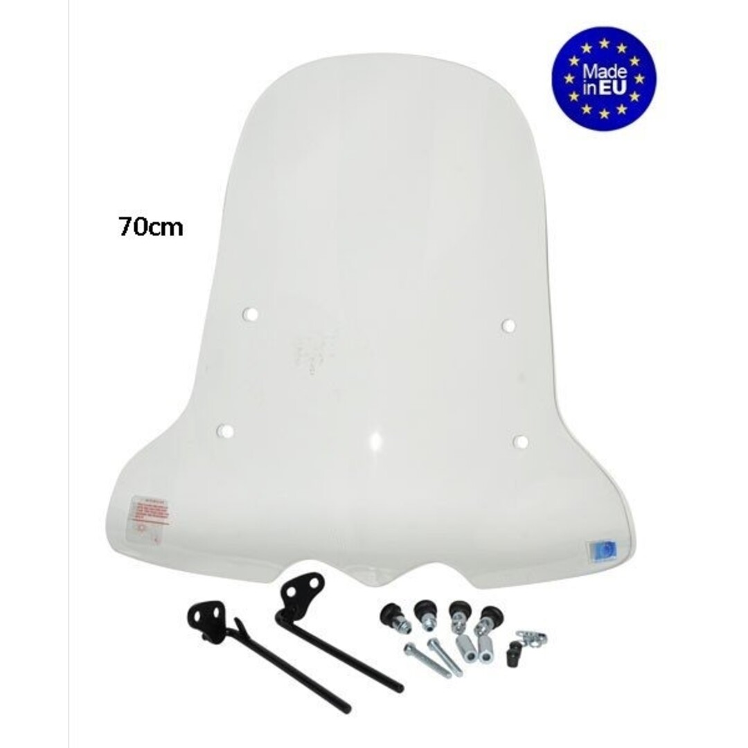 Kymco Windscherm Kymco vp50 + bevestigingsset 70cm helder – past op Kymco VP50 – gemaakt in EU van GS acryl met UV-bescherming
