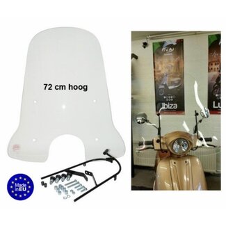 windscherm + bev. set hoog (made in EU) gts bravo/ iva ibiza/razzo lucca 72cm helder