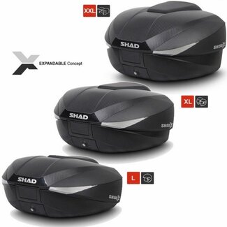 topkoffer verstelbaar 3-standen 58L zwart/carbon shad sh58x