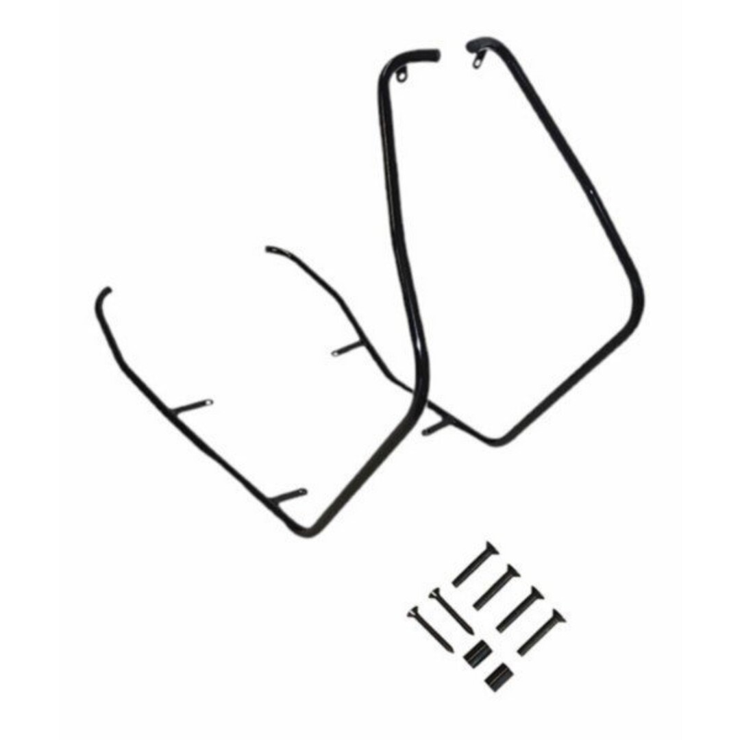 Piaggio sierbeugelset voorschem+treeplank (Made in EU) zip2000/zip4t zwart glans Regia