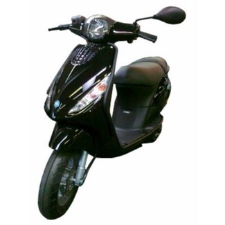 Piaggio sierbeugelset voorschem+treeplank (Made in EU) zip2000/zip4t zwart mat Regia