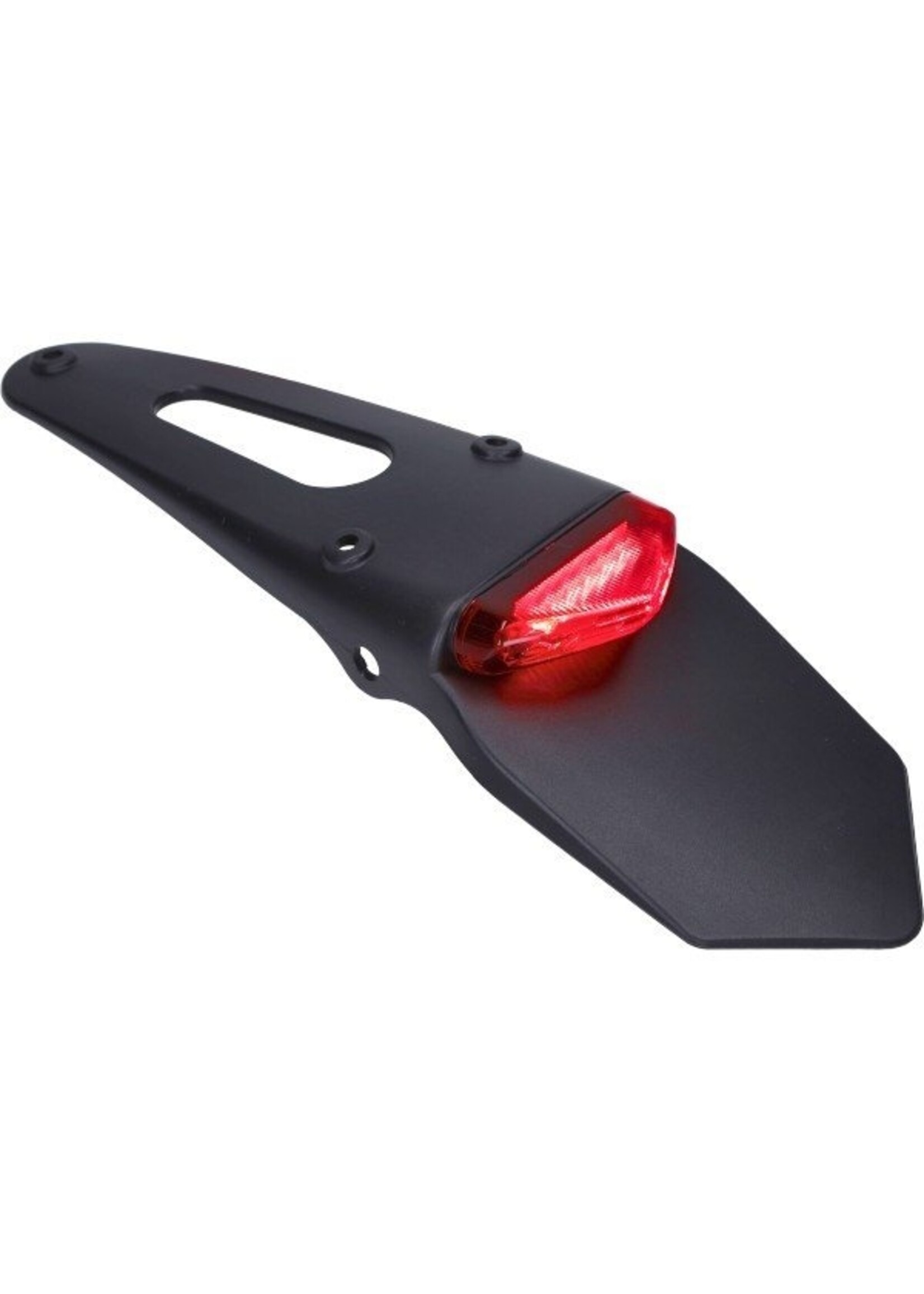 achterspatbord + ledverlichting bromfiets/motorfiets/otr/sm zwart DMP