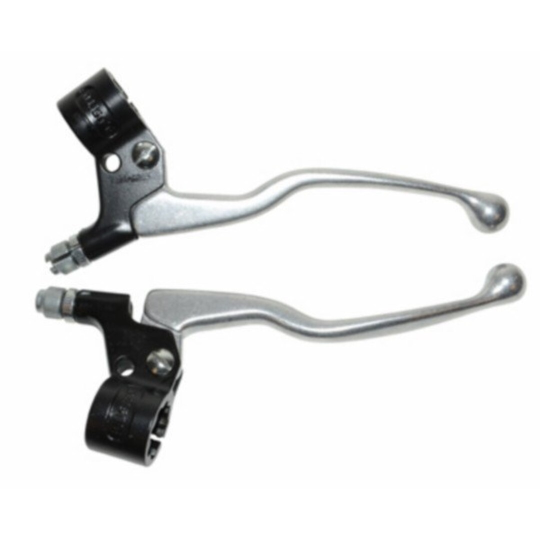 Lusito hendelset lang zwart/aluminium – met spiegelgat – 17 cm greep – geschikt voor Puch Maxi, Camino en andere bromfietsen – Made in EU