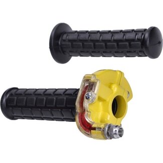 gashandel speed haaks (made in EU) bromfiets/scooter/univ zwart/geel lusito m84