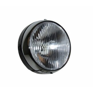 koplamp rond (made in EU) 145mm zwart/chroom guia