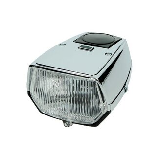 koplamp vierkant plat maxi zwart/chroom DMP