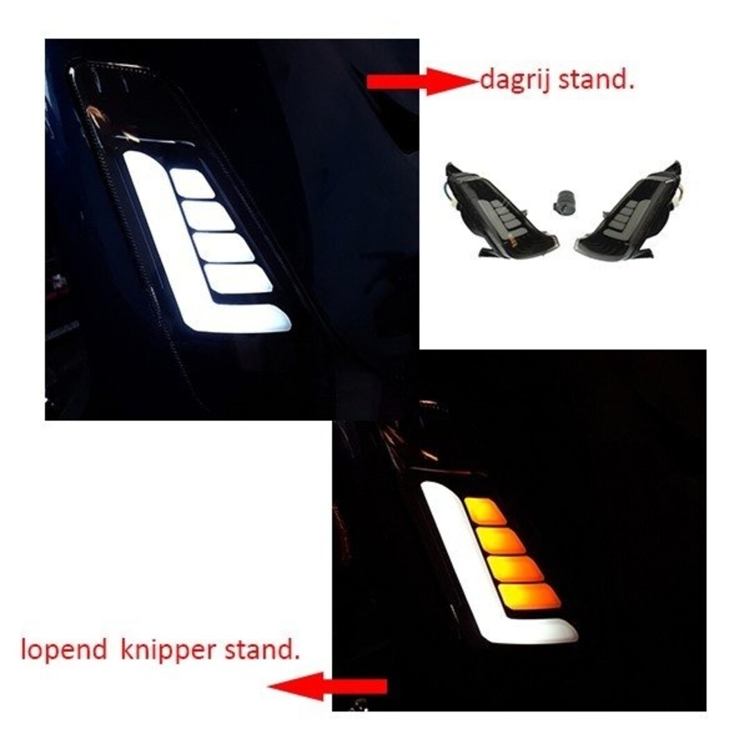 Knipperlichtset DMP LED matrix tube vóór smoke – met dagrijverlichting – SYM Fiddle 2 Euro 4 + relais (art 121600)