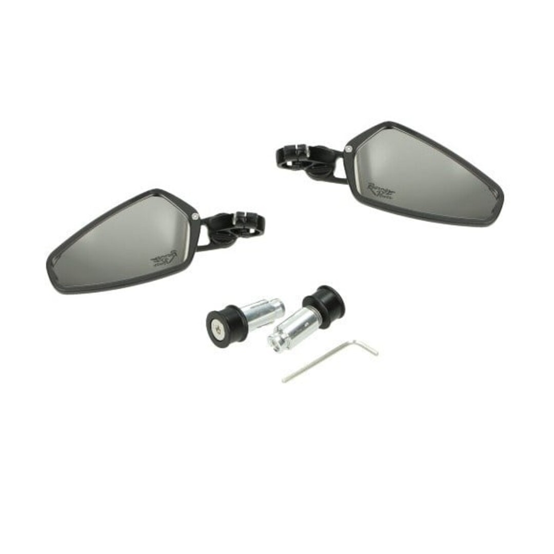 Piaggio spiegelset ovaal CNC stuur o.a. zip/ sprint scooter/ univ zwart glans DMP