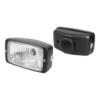koplamp rechthoekig (made in EU) 14cm zwart guia