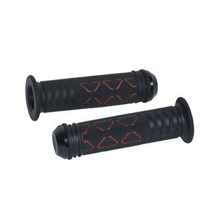 Piaggio handvatset universeel zip/sprint style + bar end zwart/rood DMP