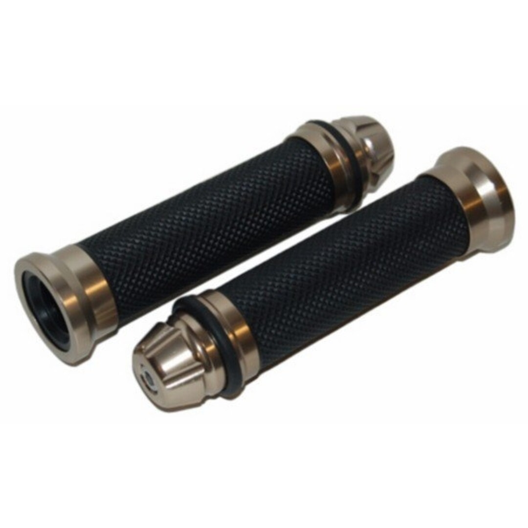 handvatset + stuurbalansgewicht leder look conisch zwart/alu DMP