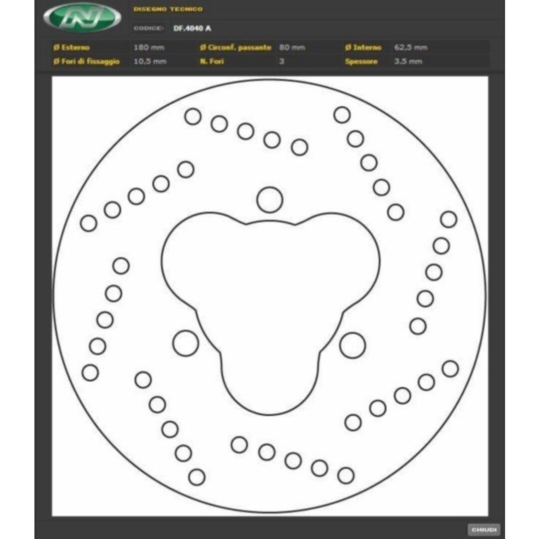 remschijf derbi sen/sen x-tr 180mm achter newfren df4040
