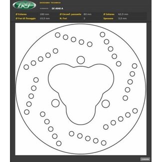 remschijf derbi sen/sen x-tr 180mm achter newfren df4040