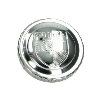 Puch benzinetankdop met logo puch 30mm chroom