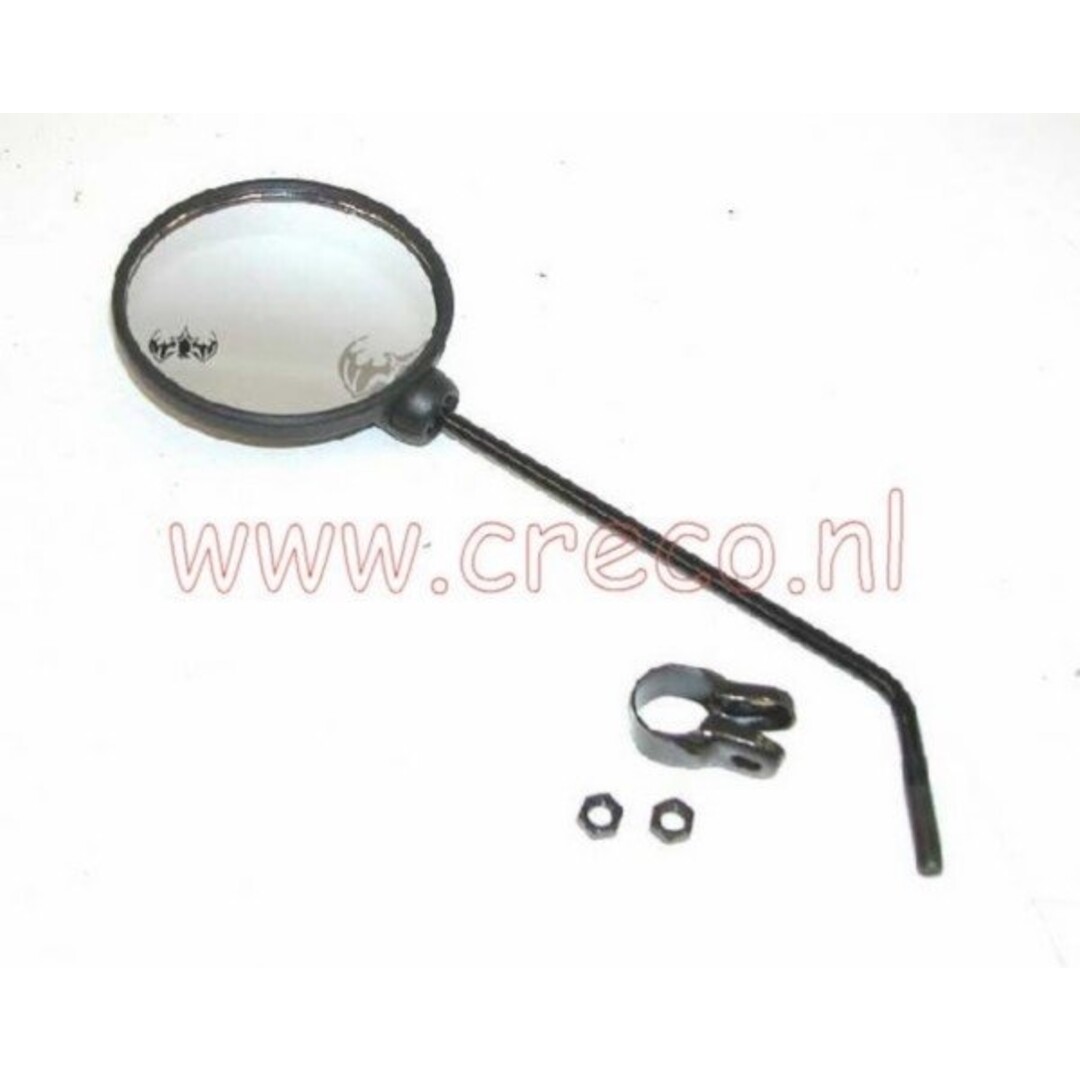 spiegel + klem universeel rond 8mm zwart vicma