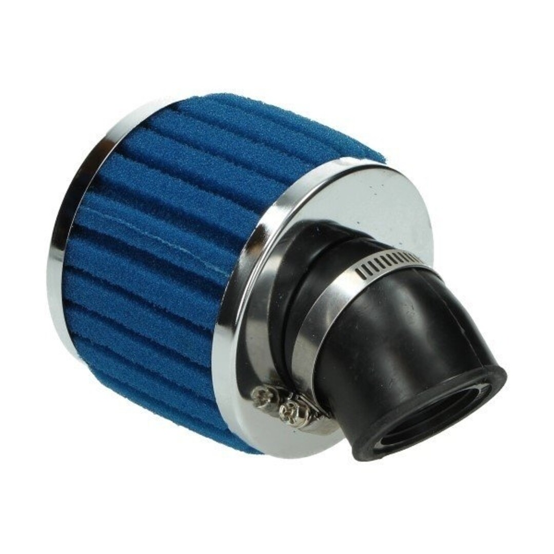 Powerfilter mod. polini schuin kort 35mm chroom/blauw DMP