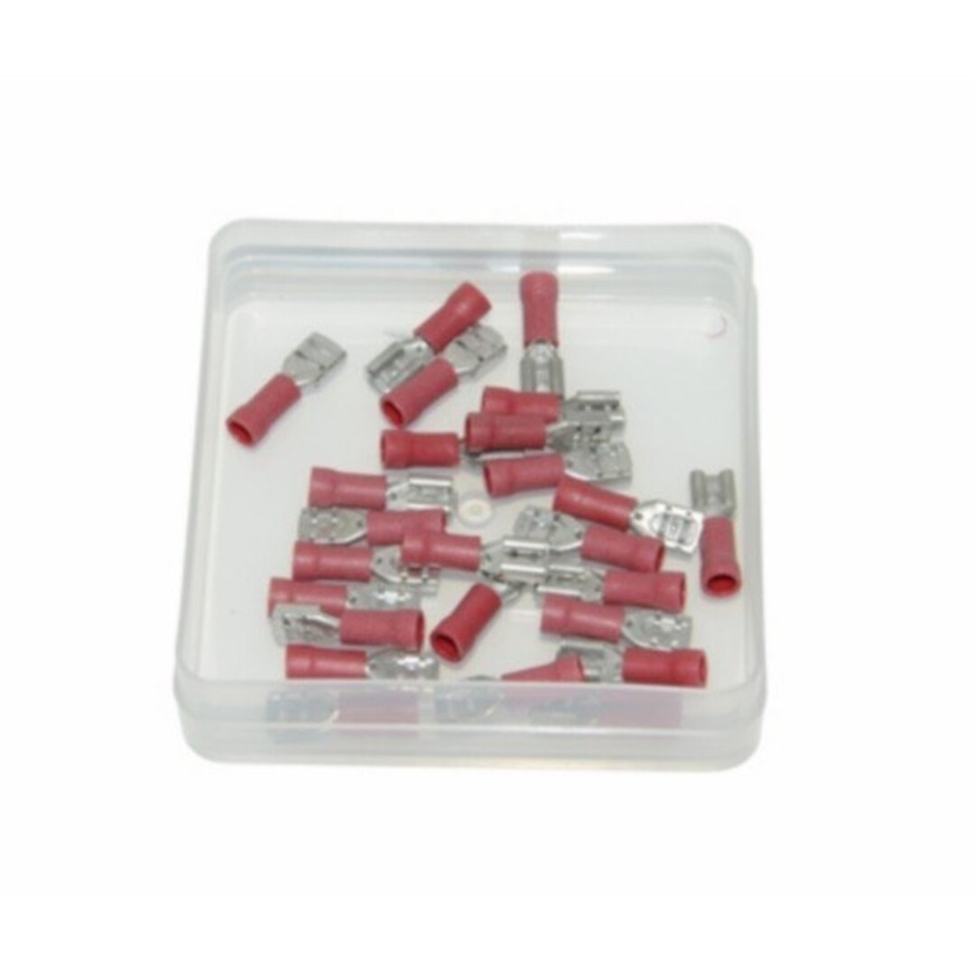 kabelstekker plat vrouw rood 4.8mm 25pcs