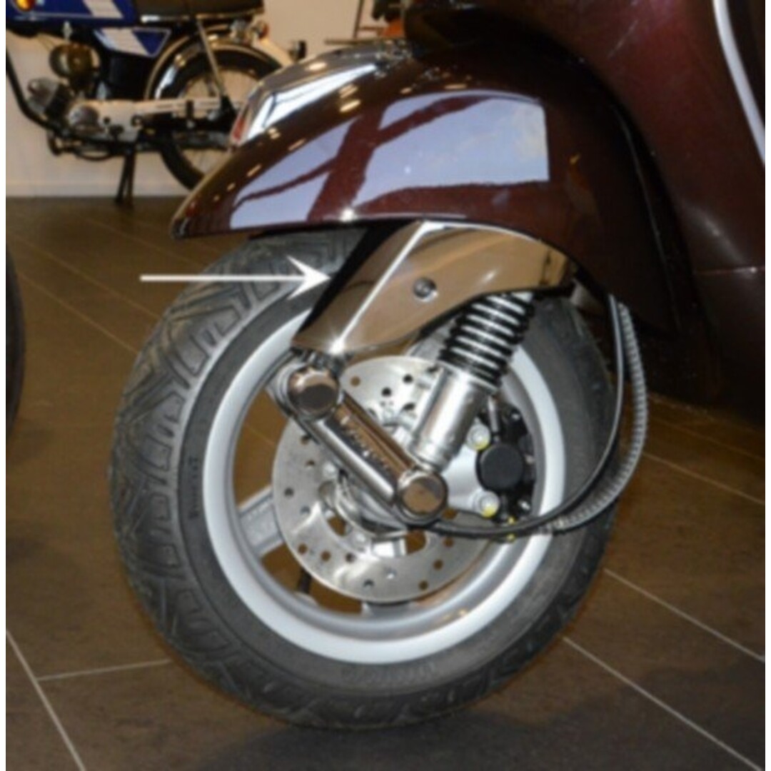 beschermkapje voorvork boven vespa lx chroom DMP exclusive line